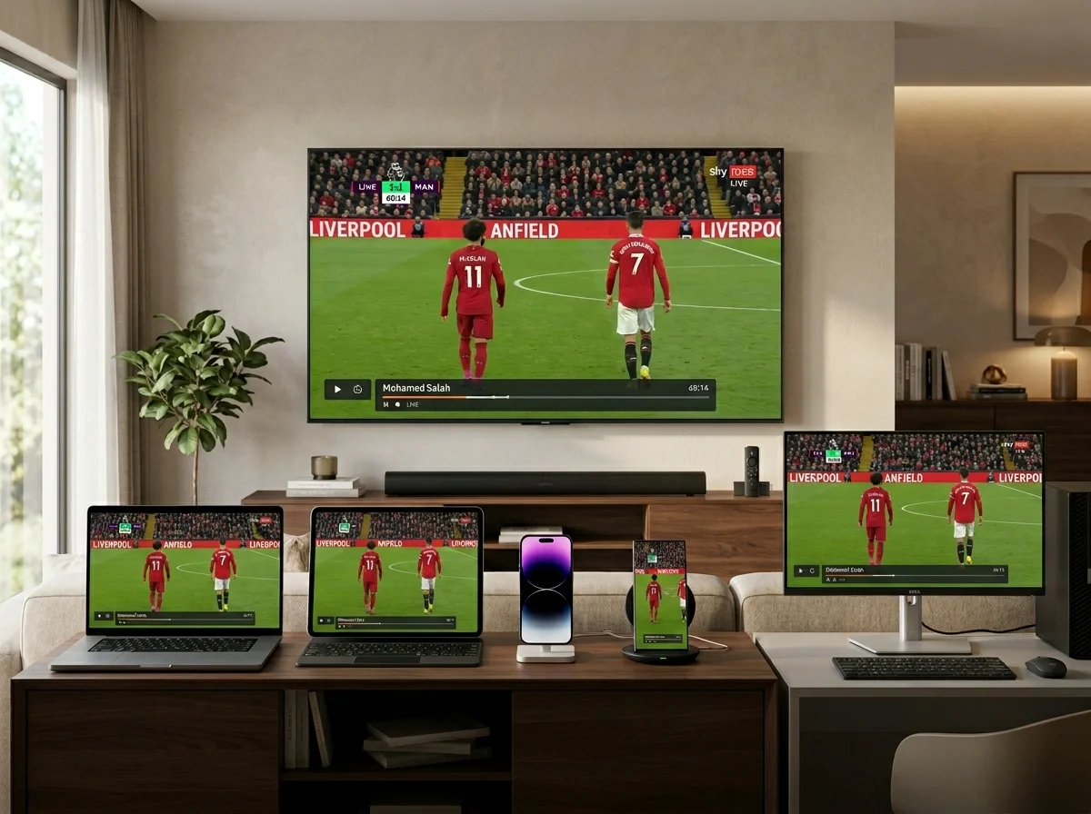 IPTV streaming on smart TVs, phones, tablets and computers