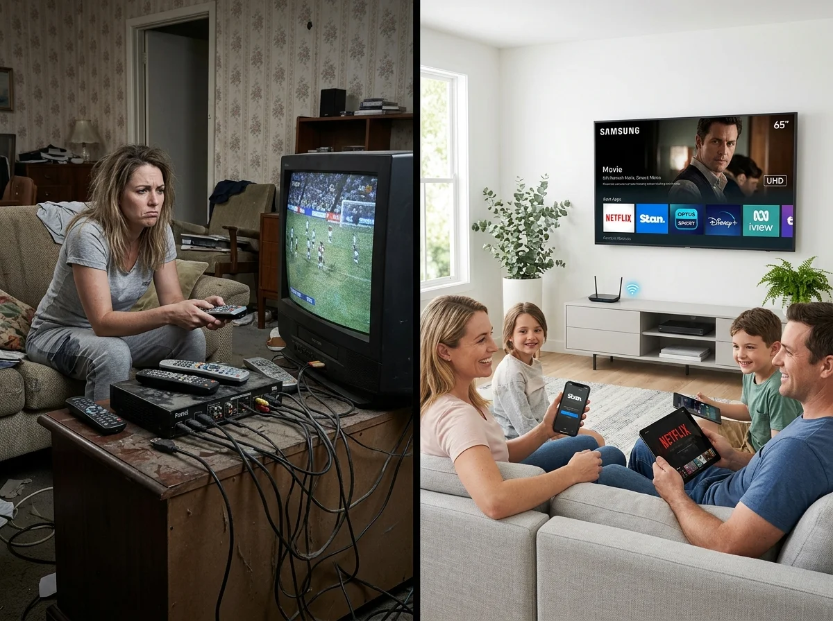 Traditional cable TV compared with modern IPTV streaming in Australia
