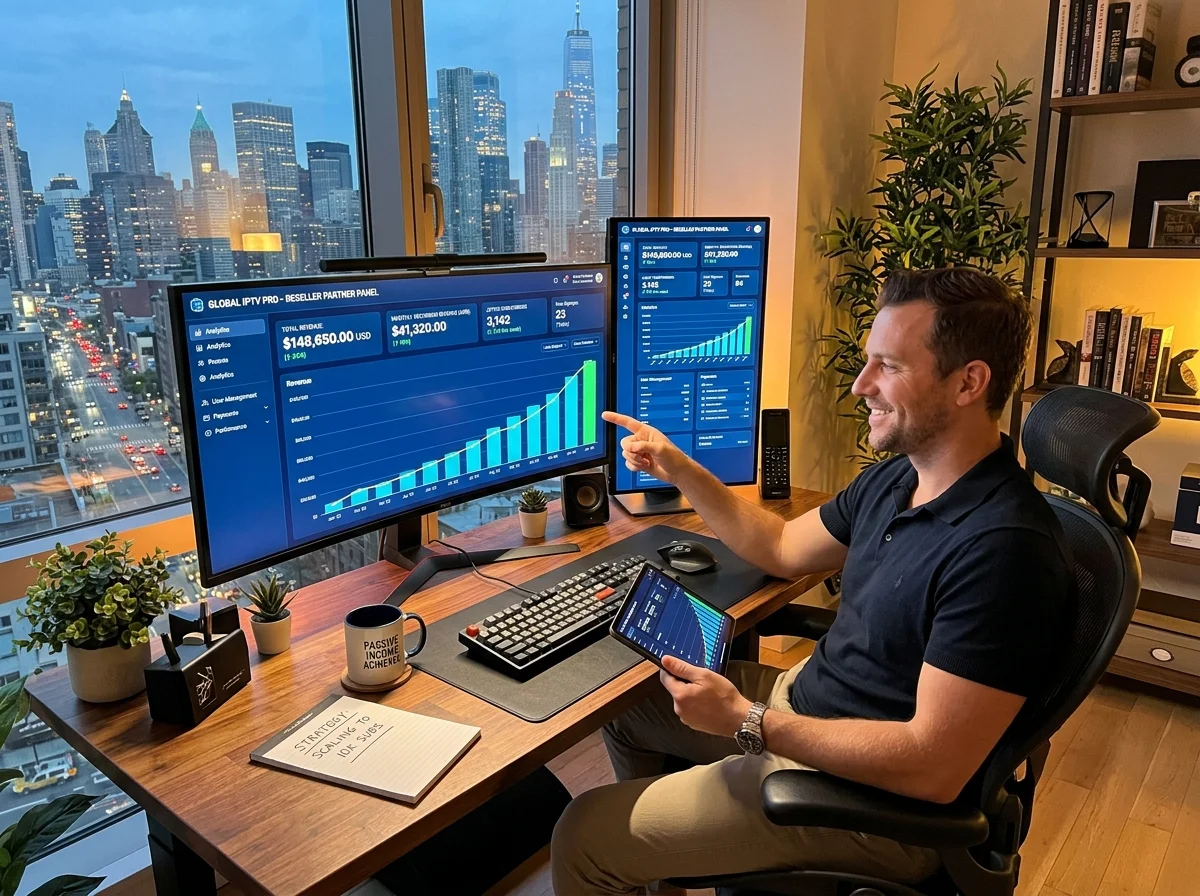 Passive recurring income visualization with IPTV reselling